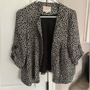 Ann Taylor Loft Polka Dot Blazer 3 Quarter Length Sleeves Petite Large